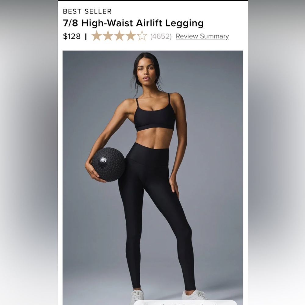Alo Yoga Black 7/8 High-Waist Airlift Legging